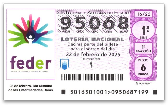 Décimo de lotería con un número roto